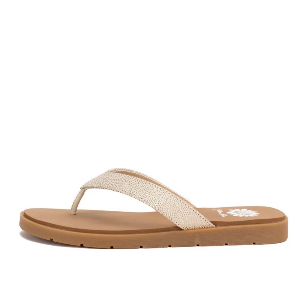 Yellow Box Tan  and Ivory Sandals with Minimalist Design- FRANZIE 8.5 NEW